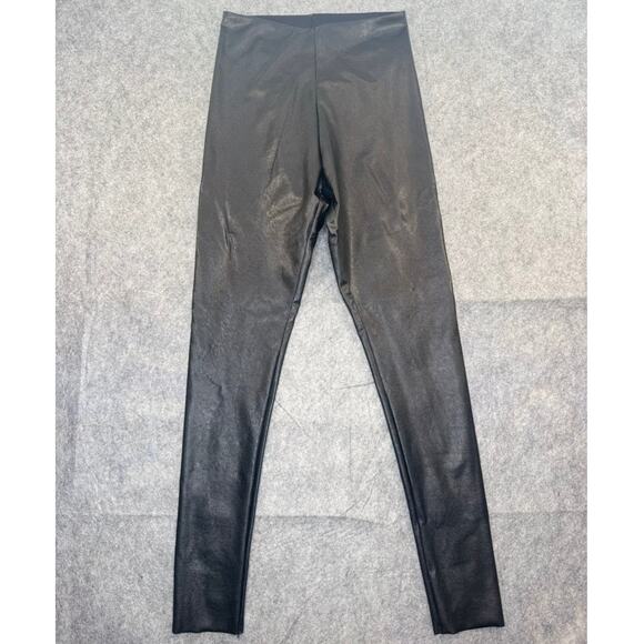 Commando Leggings Large Black Perfect Control Faux Leather - Picture 2 of 5